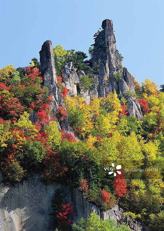 层云峡的秋叶图片素材