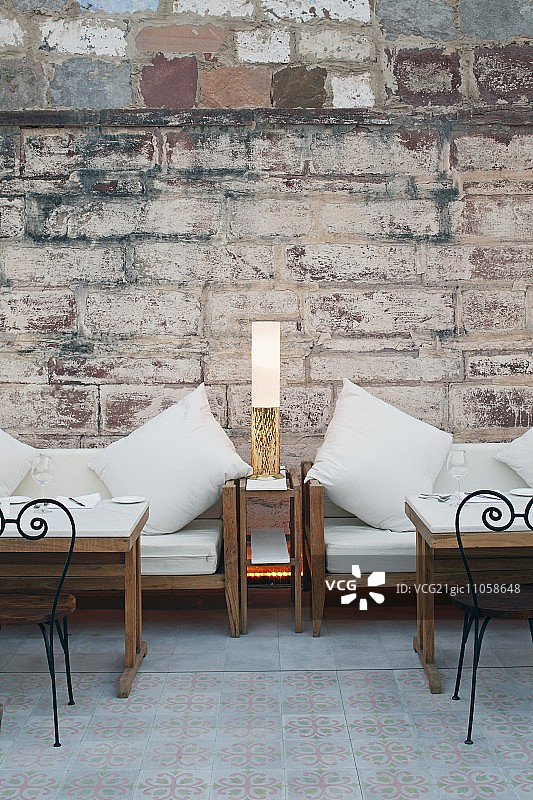 印度焦特布尔拉斯哈维里酒店的户外餐桌图片素材