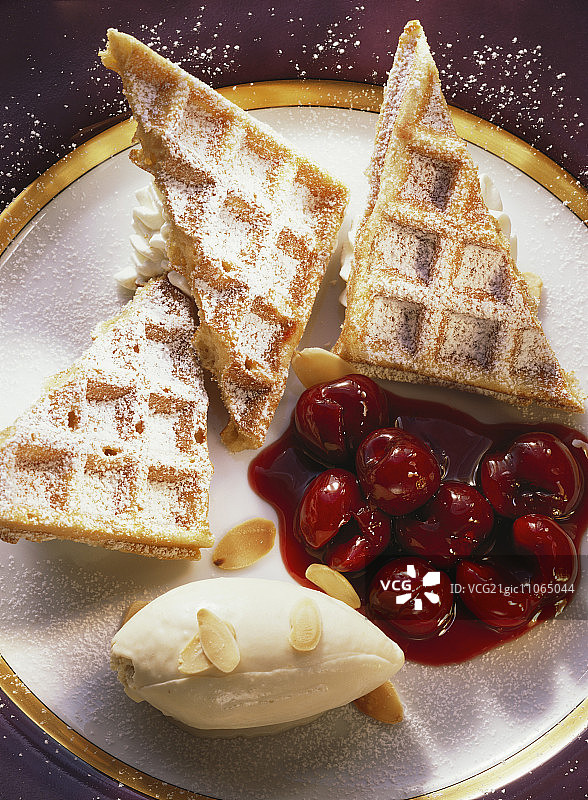 比利时奶油华夫饼图片素材