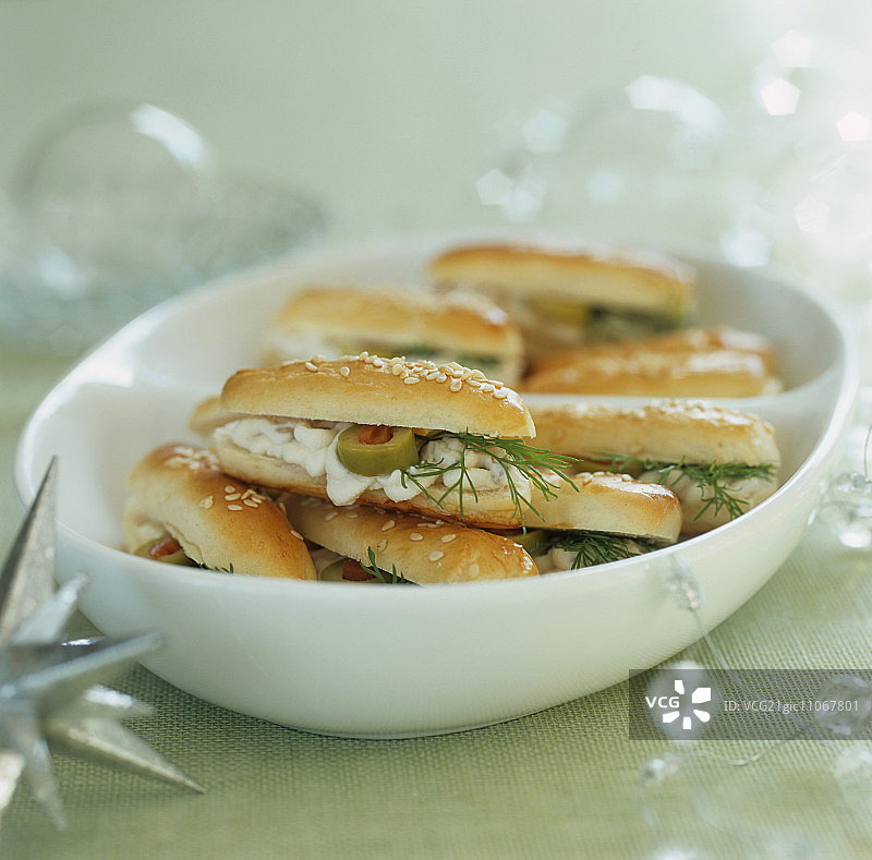 鸡蛋沙拉芝麻卷图片素材