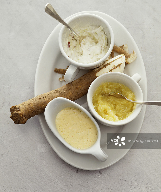 三种辣根酱图片素材