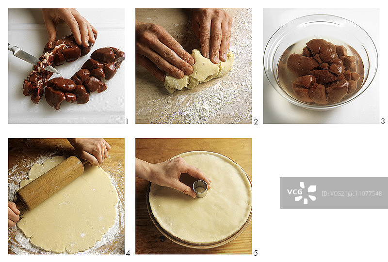 制作牛排腰子派图片素材