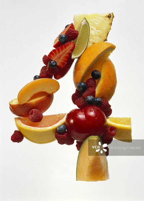 水果组成的数字4图片素材