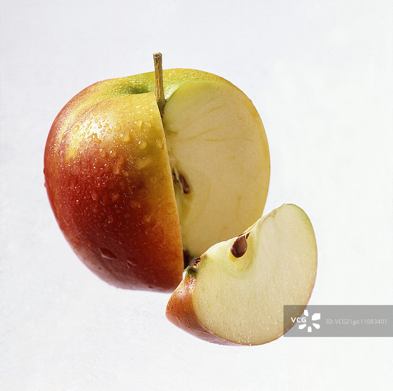 一次切片的Gala苹果图片素材