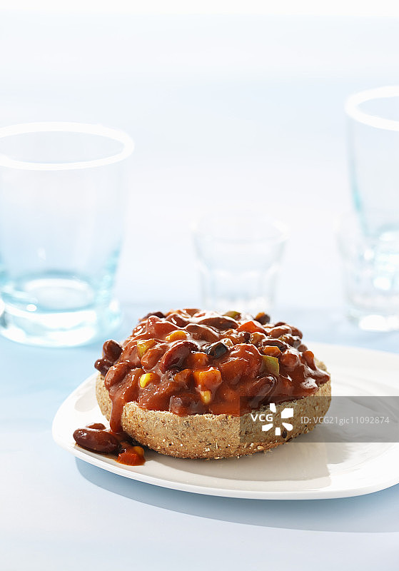 面包卷素食辣豆酱图片素材