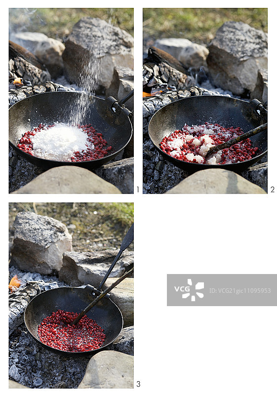 明火烹制烩小檗图片素材