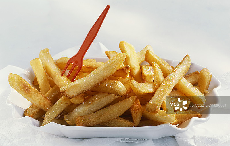 薯条配塑料叉子图片素材