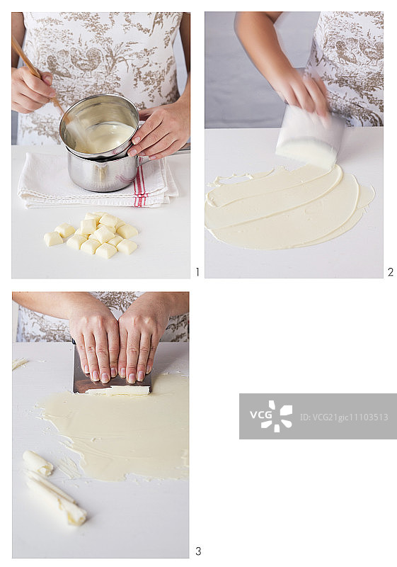 白巧克力卷制作过程图片素材