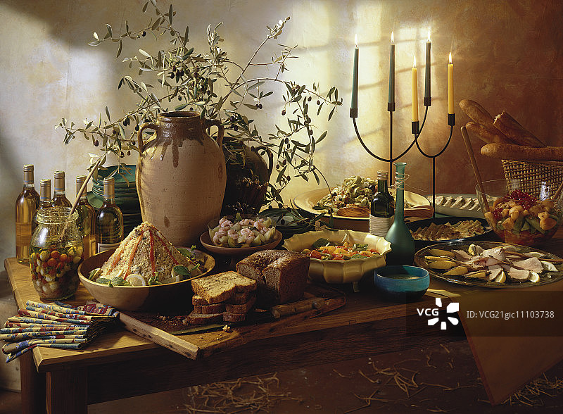 地中海菜肴自助餐图片素材