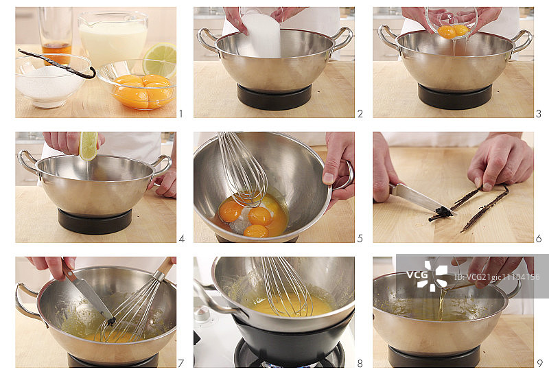 香草冻糕制作中图片素材