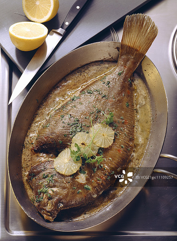 法式煎鲽鱼图片素材