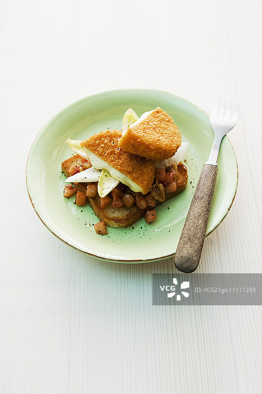 烤面包糠卡门贝尔奶酪吐司图片素材