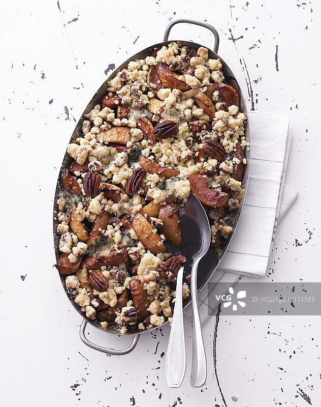 斯蒂尔顿干酪山核桃苹果酥饼图片素材