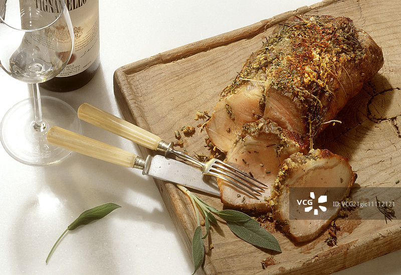 意式烤猪里脊，托斯卡纳，意大利图片素材