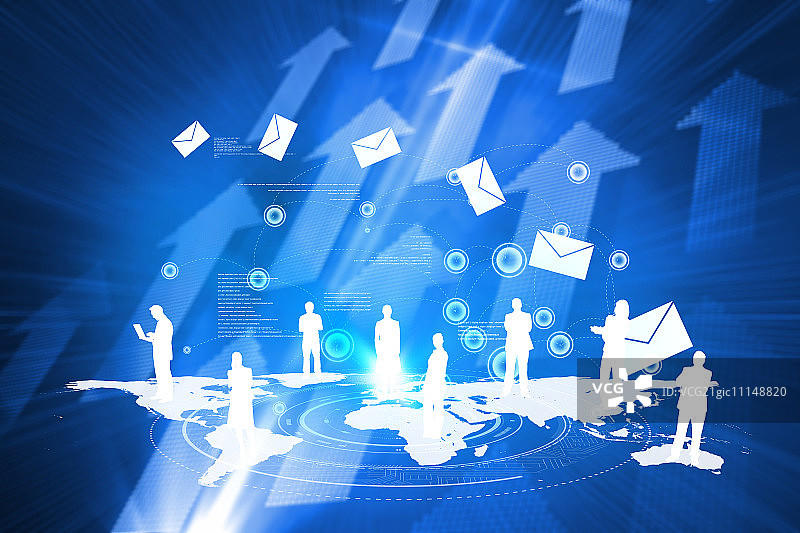 邮件通信背景未来感向上箭头图片素材