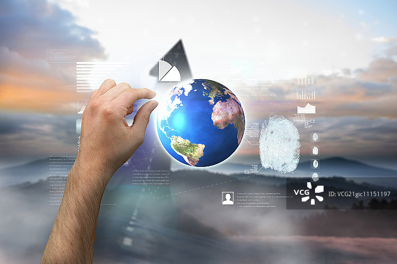 手指向箭头状道路图片素材