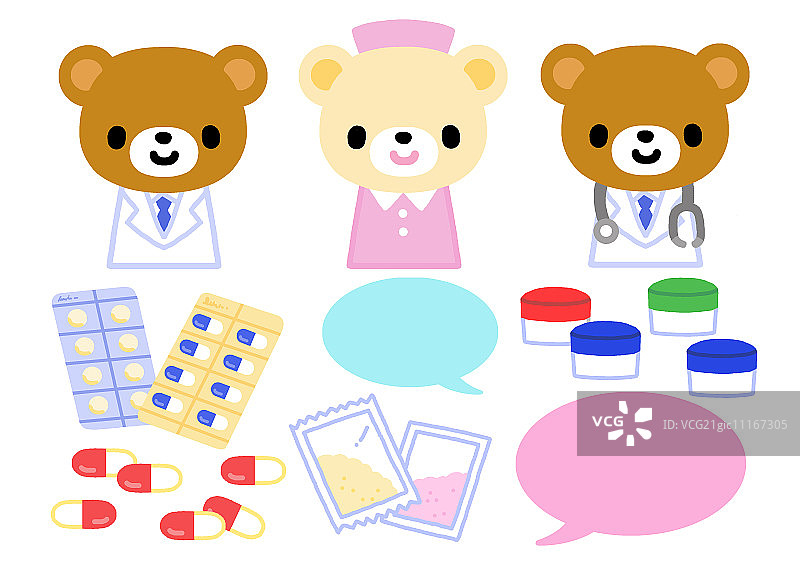 医生和护士泰迪熊图片素材