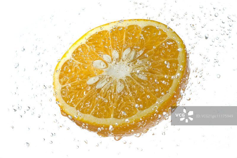 橙子和水花图片素材