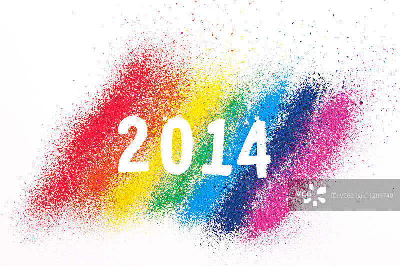 色彩缤纷的2014年背景图片素材