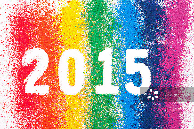 色彩缤纷的2015年背景图片素材