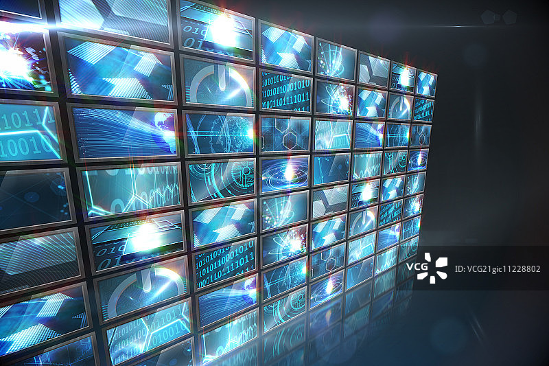 显示计算图像的数字屏幕拼贴图片素材