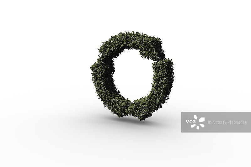 白色背景上的树叶回收标志图片素材