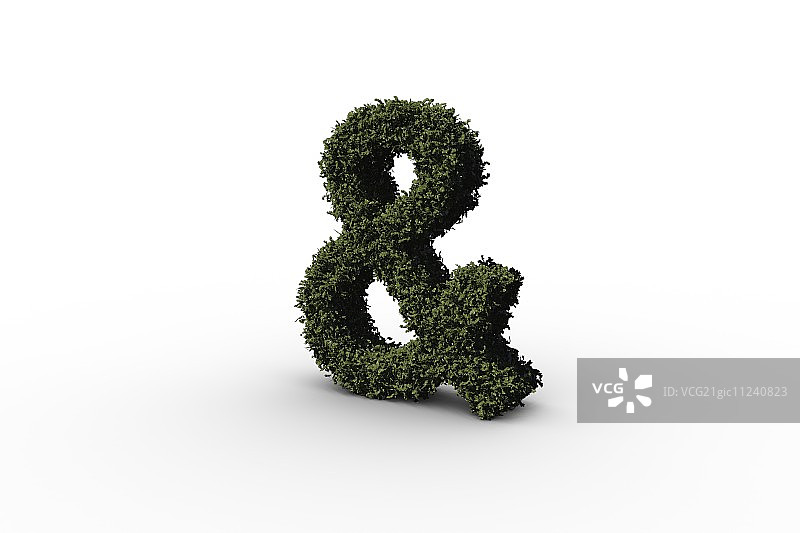 白色背景上的树叶&符号图片素材