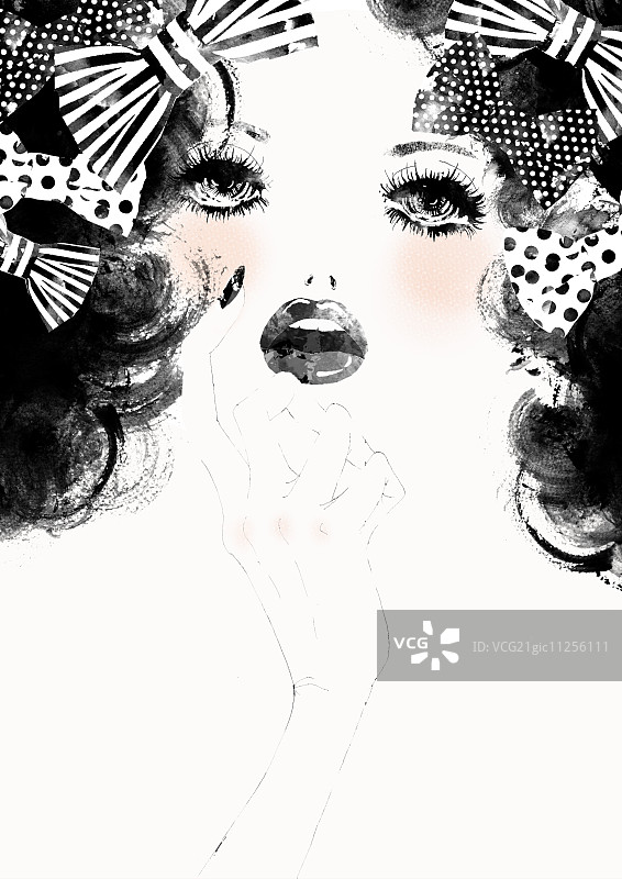 女孩插图图片素材