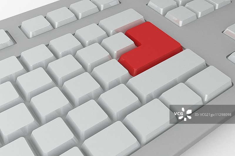 键盘上的红色“Enter”按钮图片素材