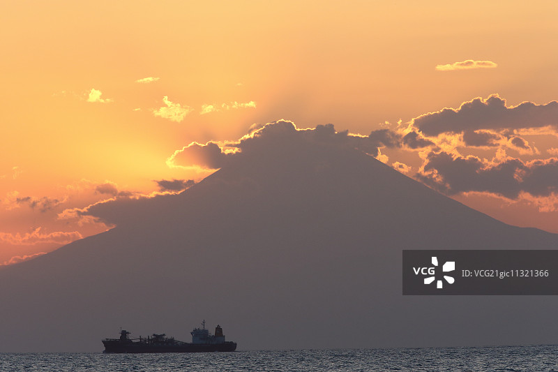 日本神奈川县的富士山图片素材