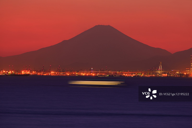 从千叶县眺望富士山，日本图片素材