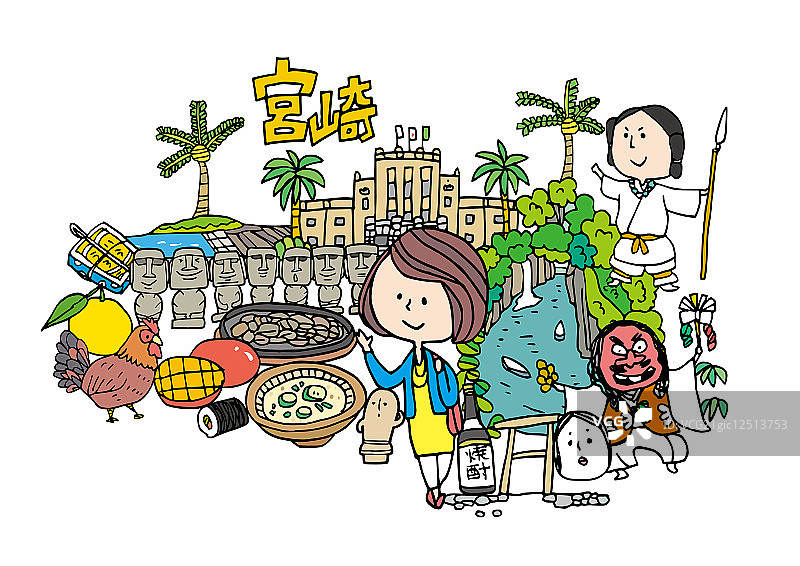 女人在宫崎观光图片素材