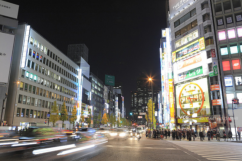 新宿甲州街道夜景图片素材