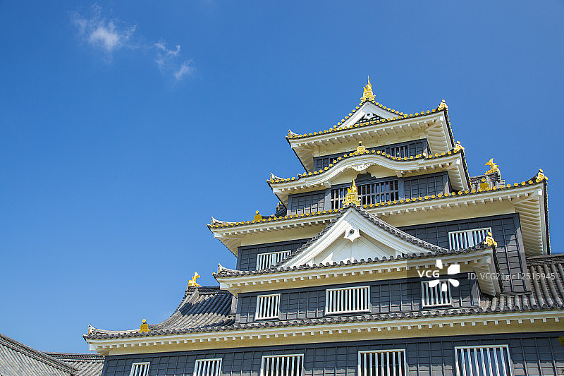 冈山城，日本冈山县图片素材