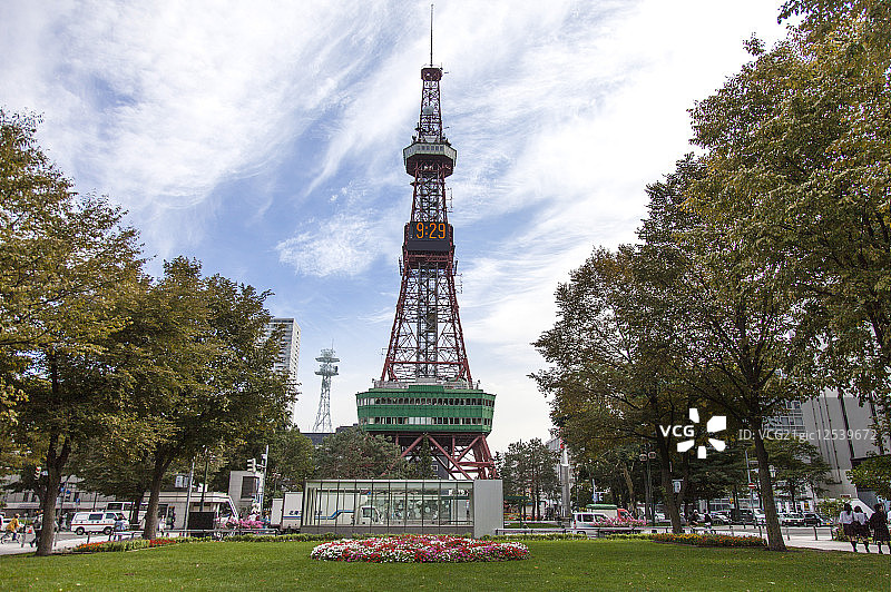 北海道,日本,亚洲,札幌,大通公园,电视塔,图片素材