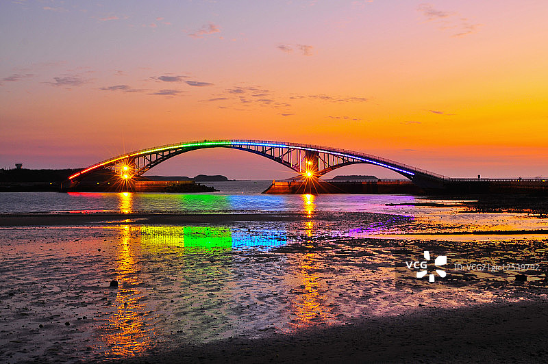 马公市,澎湖,台湾,亚洲,彩虹桥,日落,海景,西屿落霞,图片素材