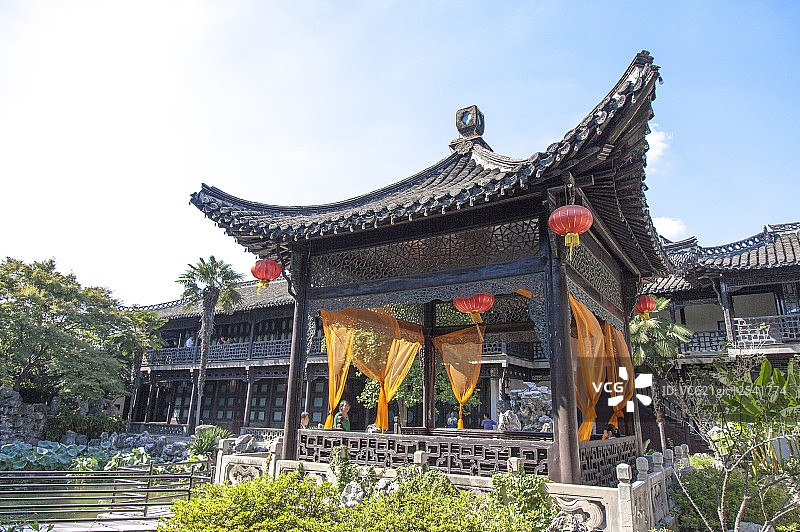 何园,扬州,江苏省,中国,亚洲,中国古典园林花园,凉亭,图片素材