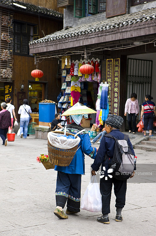 凤凰古镇,苗族,凤凰县,湖南省,中国,亚洲,图片素材