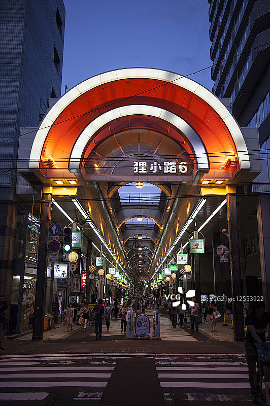 北海道,日本,亚洲,札幌,狸小路,夜景,图片素材