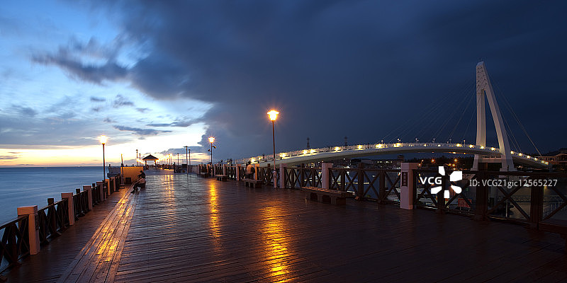 台湾,台北,淡水,渔人码头,情人桥图片素材