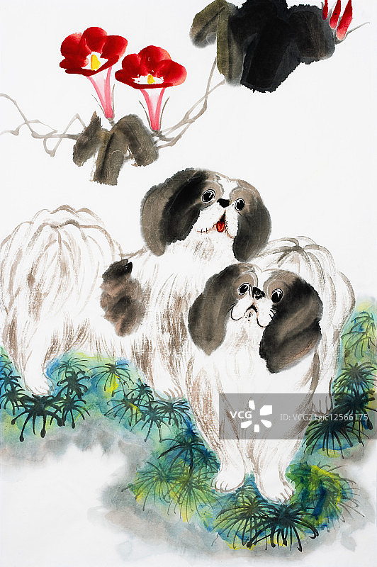 国画,狗年图片素材