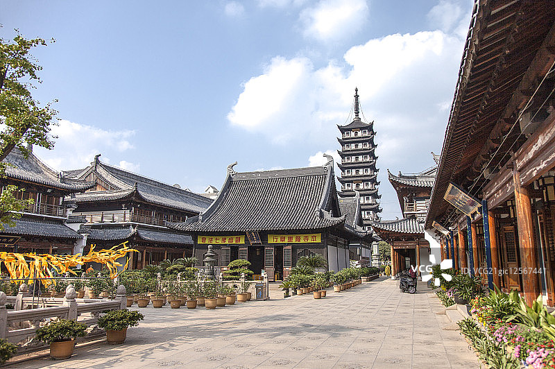 上海,中国,亚洲,真如寺,佛教寺庙,塔,图片素材