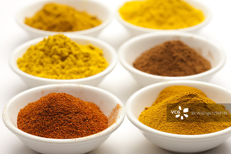,香料,姜黄粉,辣椒粉,咖哩粉,肉桂粉,图片素材