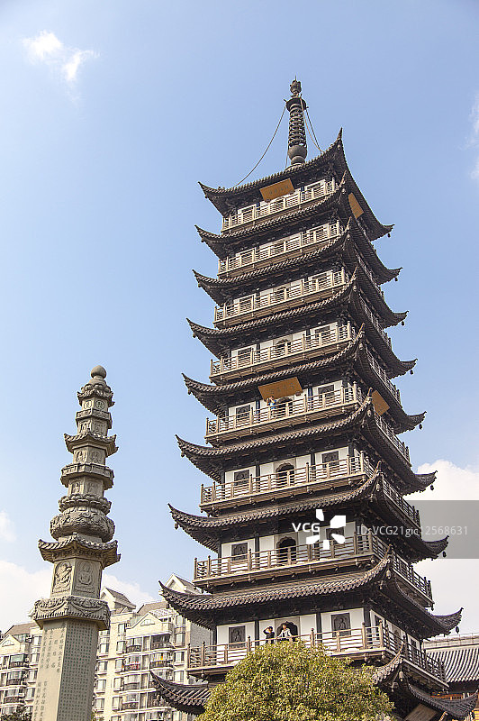 上海,中国,亚洲,真如寺,佛教寺庙,塔,图片素材
