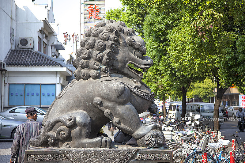 上海,中国,亚洲,真如寺,佛教寺庙,石狮,图片素材