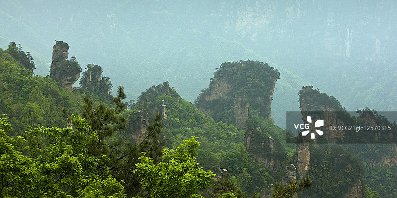 天子山,仙女献花,张家界,湖南省,中国,亚洲,图片素材