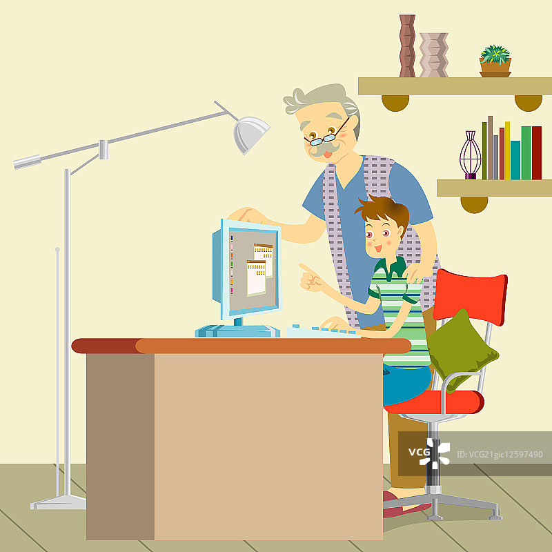 三代家庭,插画,图片素材
