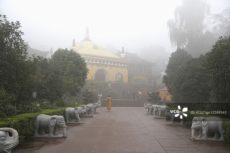 中国,四川省,峨嵋山,万年寺图片素材