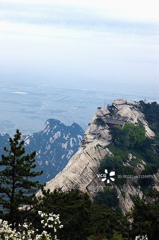亚洲,中国,陜西,华阴,华山,西峰,西峰顶图片素材