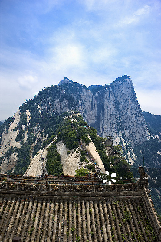 亚洲,中国,陜西,华阴,华山,西峰,擦耳崖图片素材